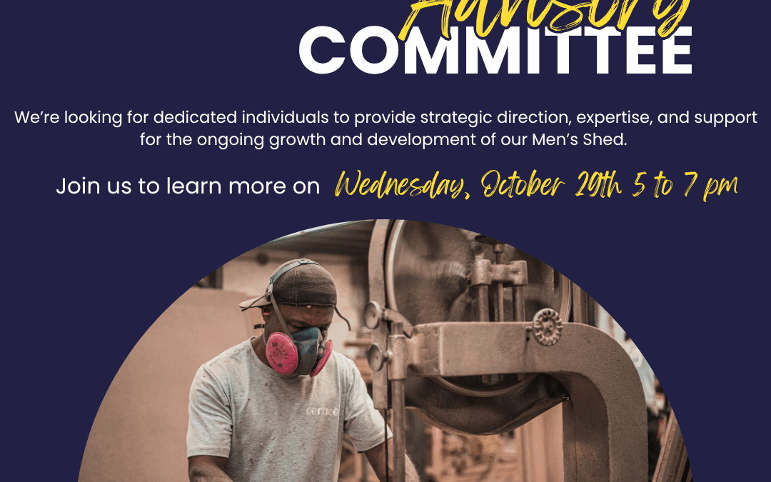 Men's Shed Committee Meeting with times and date of event